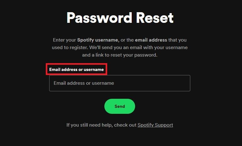 Reset a Forgotten Spotify Password step-1