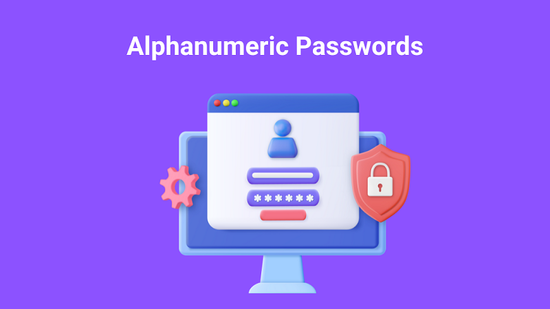 alphanumeric passwords - sketch of a monitor and user name with password field