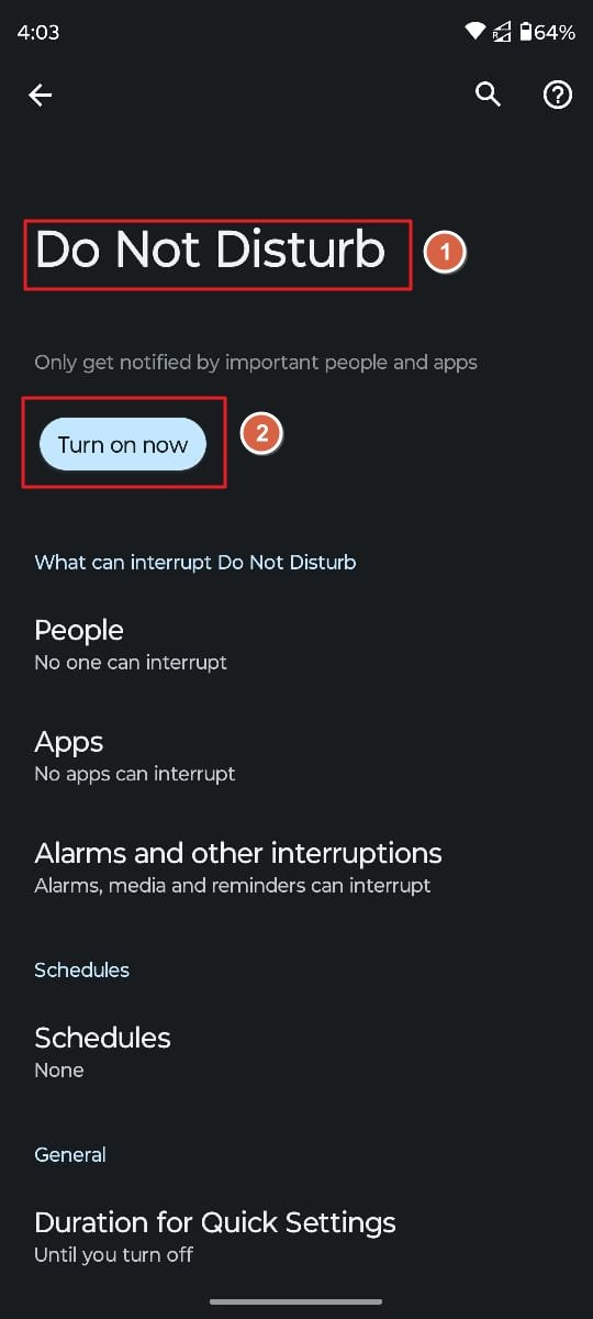 android phone do not disturb on
