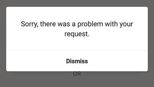 Instagram login error 1 - sorry, there was a problem with your request.