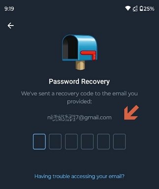 How can I recover my Telegram password - enter password recovery code